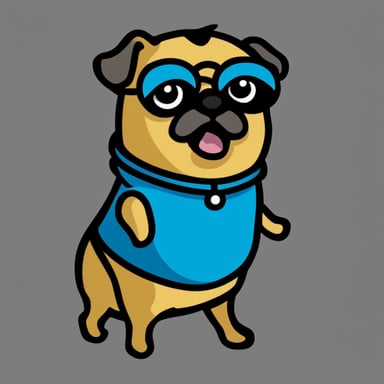Go blue gopher as a pug.