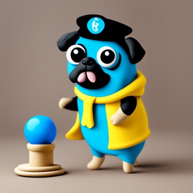 Go Blue Gopher as pug dog