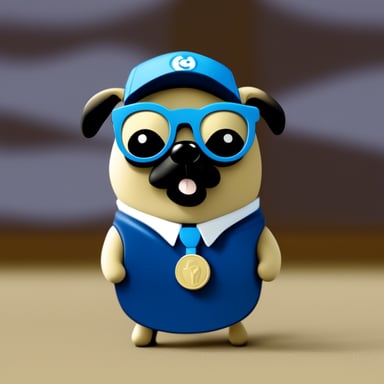 Go Blue Gopher as pug dog