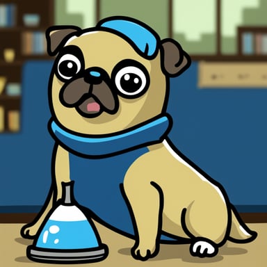Go Blue Gopher as a pug dog.