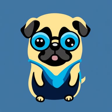 Go Blue Gopher as a pug dog.