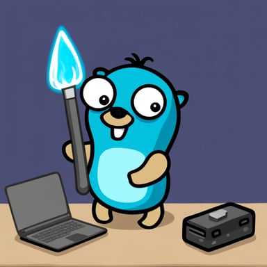 Go Blue Gopher with some toolchain