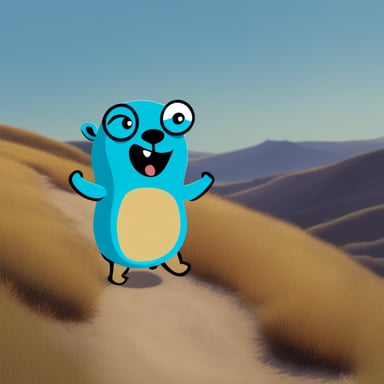 Go Blue Gopher as Stone Golang