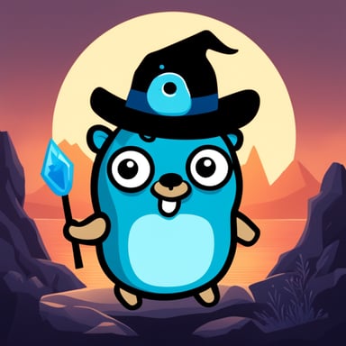 Go Blue Gopher as Stone Golang