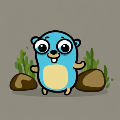 Go Blue Gopher as Stone Golang