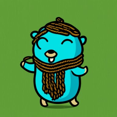 go blue gopher with braids