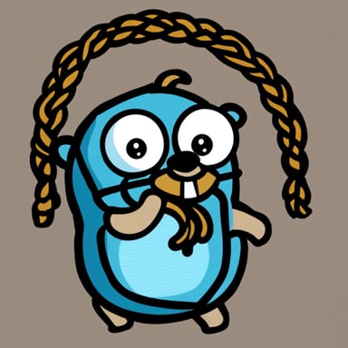 go blue gopher with braids