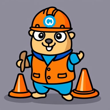 Go Blue Gopher wearing an orange hard hat