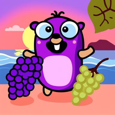 Go Blue Gopher loves grapes.