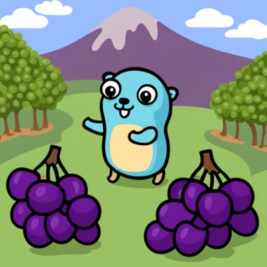 Go Blue Gopher loves grapes.