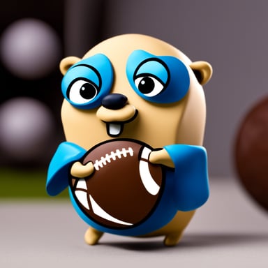Go Blue Gopher with football