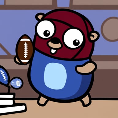 Go Blue Gopher with football