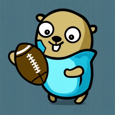 Go Blue Gopher with football
