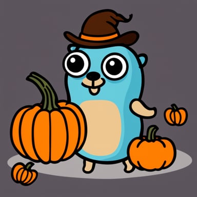 Go Blue Gopher with pumpkin