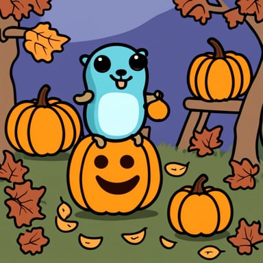 Go Blue Gopher with pumpkin