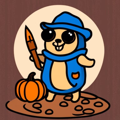 Go Blue Gopher with pumpkin