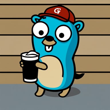 Go Blue Gopher drinking a pint of Guinness.