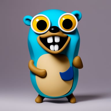 A $ with Go Blue Gopher eyes and teeth.