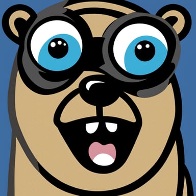 A $ with Go Blue Gopher eyes and teeth.