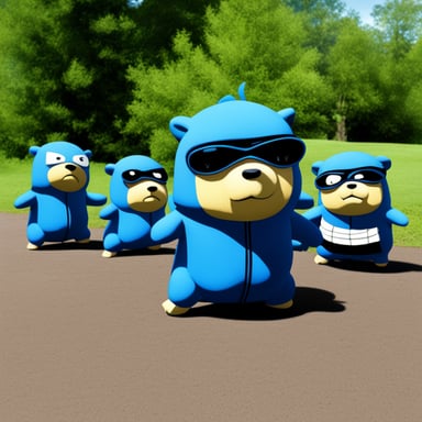 Go Blue Gopher does the shadow clone technique from Naruto.