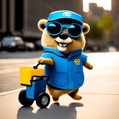 Go Blue Gopher as your friendly ride service mascot, always ready to dig the way to your next destination.