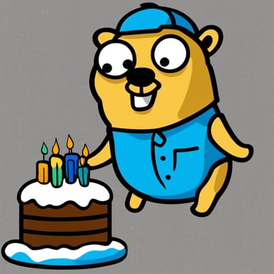 Go Blue Gopher as a cake-resume scraper.