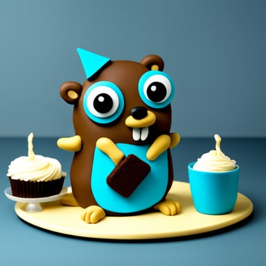 Go Blue Gopher as a cake-resume scraper.