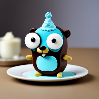 Go Blue Gopher as a cake-resume scraper.