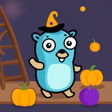 Go Blue Gopher in elephant costume at Halloween party.