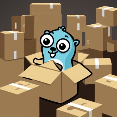 Go Blue Gopher piles up packages.
