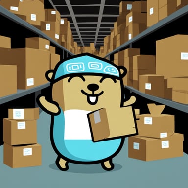 Go Blue Gopher piles up packages.