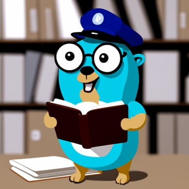 Go Blue Gopher is reading a clipboard.