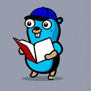Go Blue Gopher is reading a clipboard.