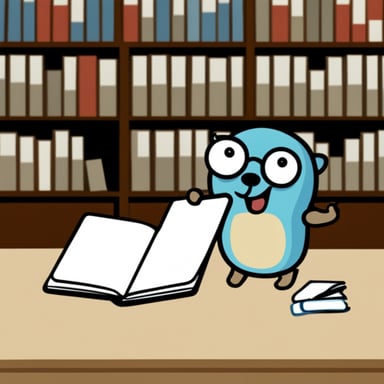 Go Blue Gopher is reading a clipboard.