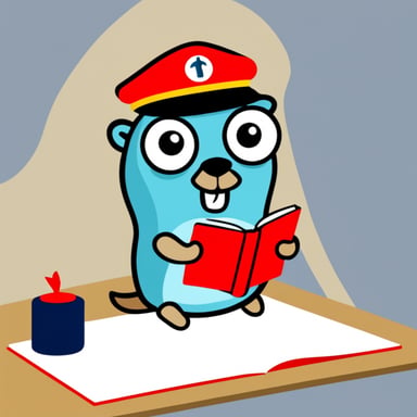 Go Blue Gopher is reading a clipboard.