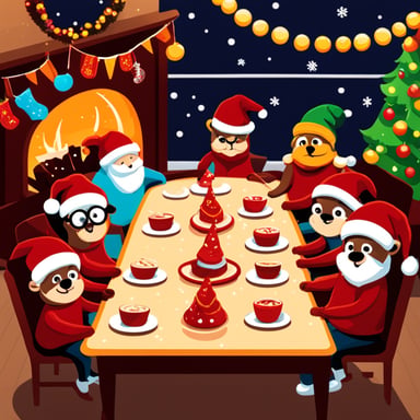 Go Blue Gopher celebrating Christmas with a festive Go program