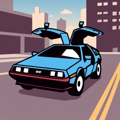 Go Blue Gopher drives a DeLorean.