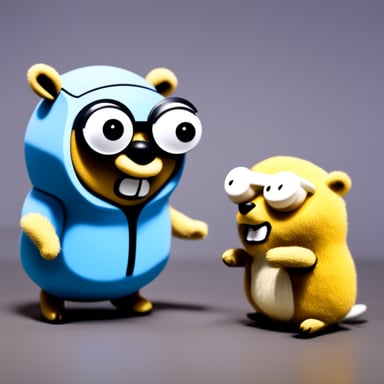 Go Blue Gopher talking to another gopher with a Back to the Future theme.