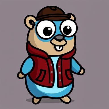 Go Blue Gopher as Marty McFly team mascot