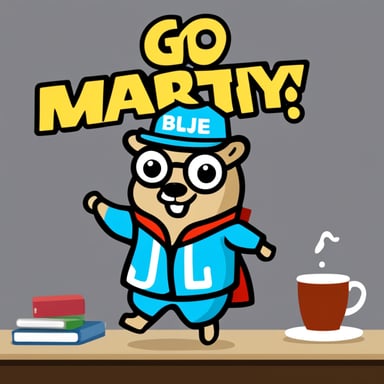 Go Blue Gopher as Marty McFly team mascot