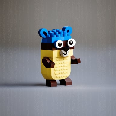Go Blue Gopher made from LEGO.