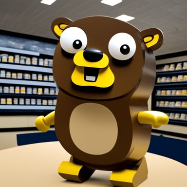 Go Blue Gopher made from LEGO.
