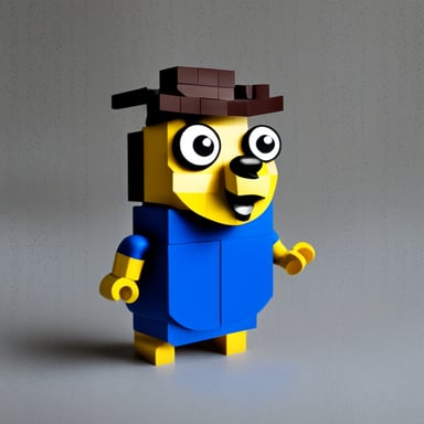 Go Blue Gopher made from LEGO.