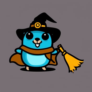Go Blue Gopher as a witch gopher with black magic