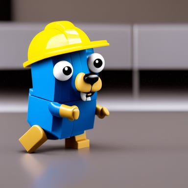 Go Blue Gopher on a Lego box.