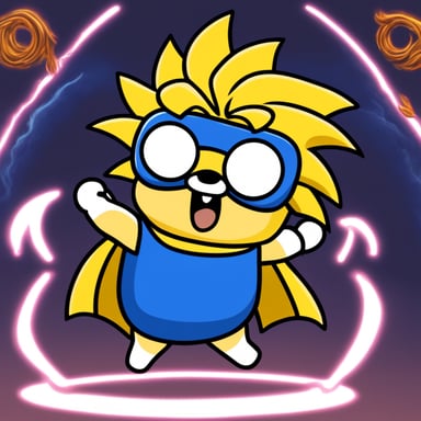 Go Blue Gopher as Super Saiyan fighting with another.