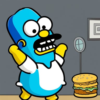 Go Blue Gopher as Homer Simpson