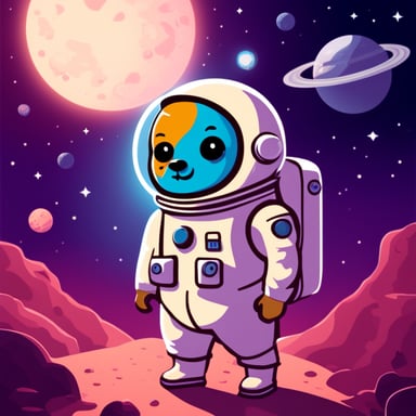 Go Blue Gopher as a spaceman in space.