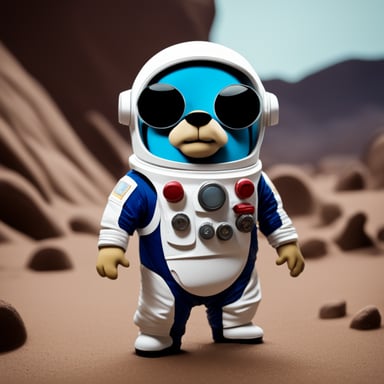 Go Blue Gopher as a spaceman in space.