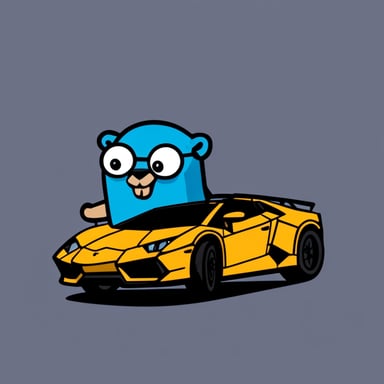 Go Blue Gopher driving a Lamborghini.